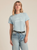 Favorite Daughter Cropped Collegiate Tee - Baby Blue