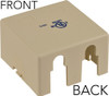 Surface Mount, 2-Port, No Jack, Almond, "Biscuit"