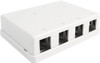 Surface Mount, 4-Port, No Jack, White, "Biscuit"
