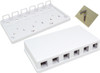 Surface Mount, 6-Port, No Jack, White, "Biscuit"