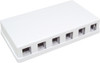 Surface Mount, 6-Port, No Jack, White, "Biscuit"