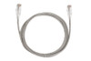 Category-6A Slim Type Mold-Injection-Snagless Patch Cord, 6in, 28AWG Stranded, PVC Jacket, Gray.