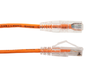 Category-6A Slim Type Mold-Injection-Snagless Patch Cord, 1FT, 28AWG Stranded, PVC Jacket, Orange.