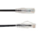 Category 6A Slim Type Mold Injection-Snagless Patch Cord, 28AWG Stranded, PVC Jacket, Black.