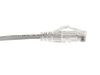 Category-6A Slim Type Mold-Injection-Snagless Patch Cord, 3FT, 28AWG Stranded, PVC Jacket, Gray.