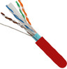 CAT6A (Augmented) 10Gb, Shielded F/UTP , 1000, 8-Conductor, PVC Jacket, AWG23 Solid-Bare Copper, 1000ft Wooden Spool, Red