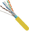 CAT6A (Augmented) 10Gb, Shielded F/UTP, 1000, 8-Conductor, PVC Jacket, AWG23 Solid-Bare Copper, 1000ft Wooden Spool, Yellow