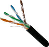 CAT6 CMXF, Direct Burial, Gel-Flooded Core, LLDPE Jacket, 23 AWG, Solid-Bare-Copper, Black, 1000 FT Wooden Spool