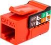 CAT6A Data Grade Keystone U-Jack, RJ45 90° 8x8 Orange.