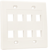 Keystone Wall Plate, 8-Port, White