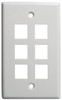 Keystone Wall Plate, 6-Port, White