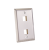 Wall Plate, 2-Port, Stainless Steel