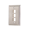 Wall Plate, 3-Port, Stainless Steel