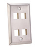 Wall Plate, 4-Port, Stainless Steel