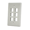 Keystone Wall Plate, 6-Port, Gray