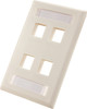 Wall Plate With ID Window, 4-Port, White