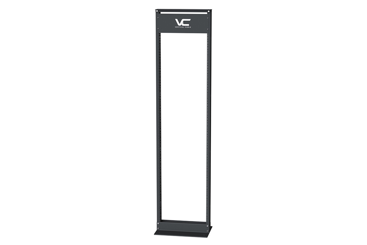 45U 2 post Open Rack, Black, Steel Frame