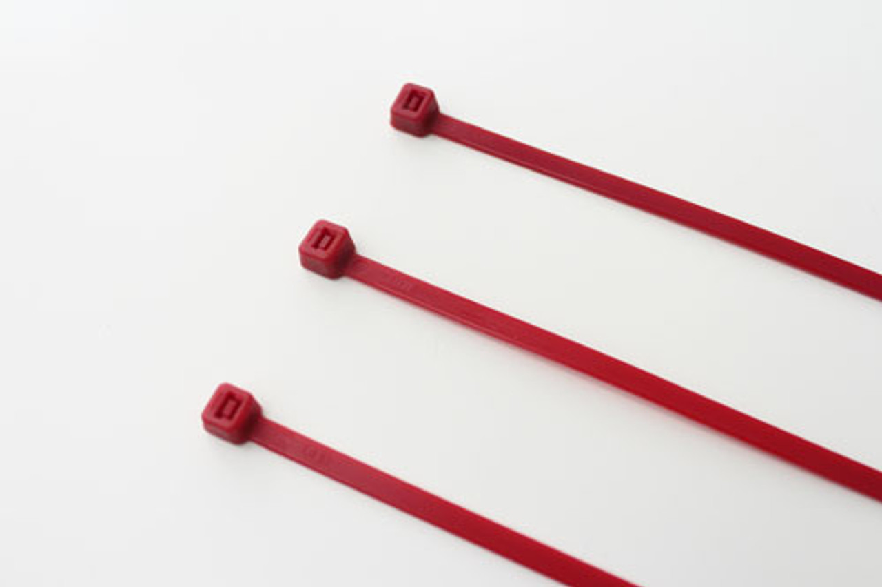 12" Cable Ties, Plenum, 50lb Tensile, Red, c(UL) Listed, 100 Pack