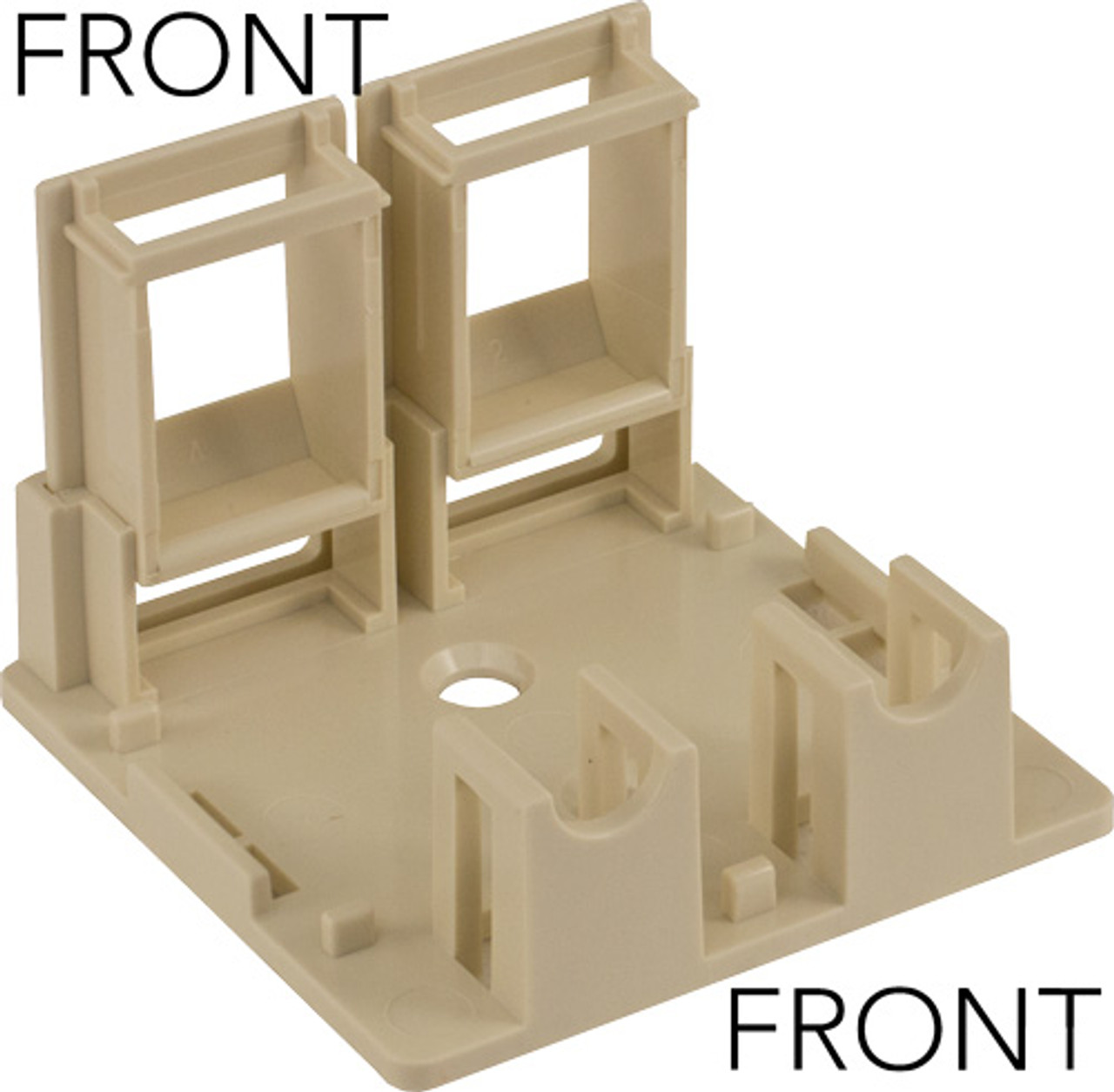 Surface Mount, 2-Port, No Jack, Ivory, "Biscuit"