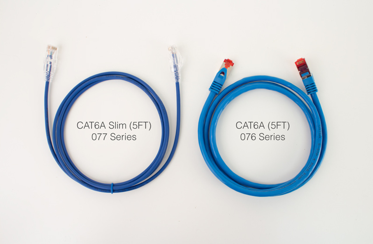Category-6A Slim Type Mold-Injection-Snagless Patch Cord, 28AWG Stranded, PVC Jacket, White.