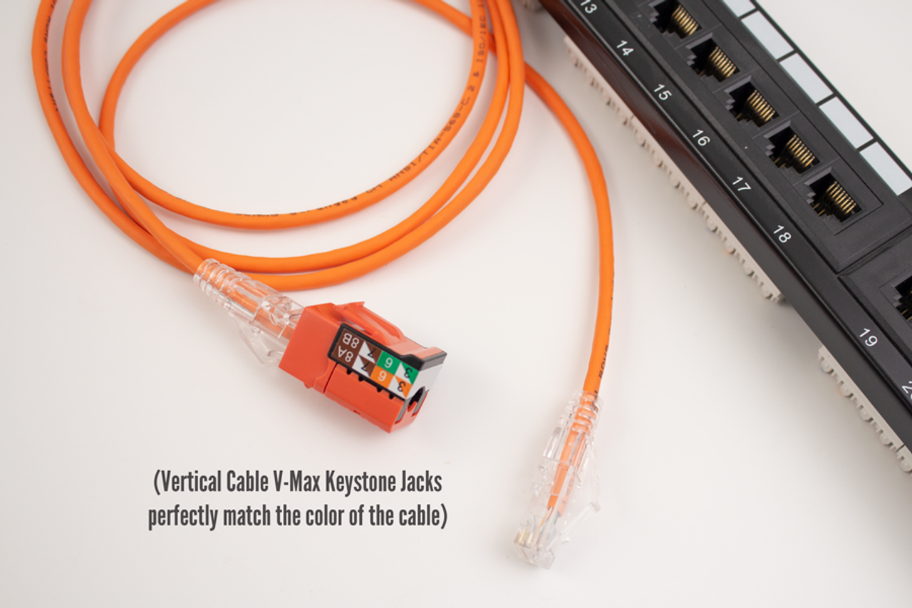 Category-6A Slim Type Mold-Injection-Snagless Patch Cord, 3FT, 28AWG Stranded, PVC Jacket, Orange.