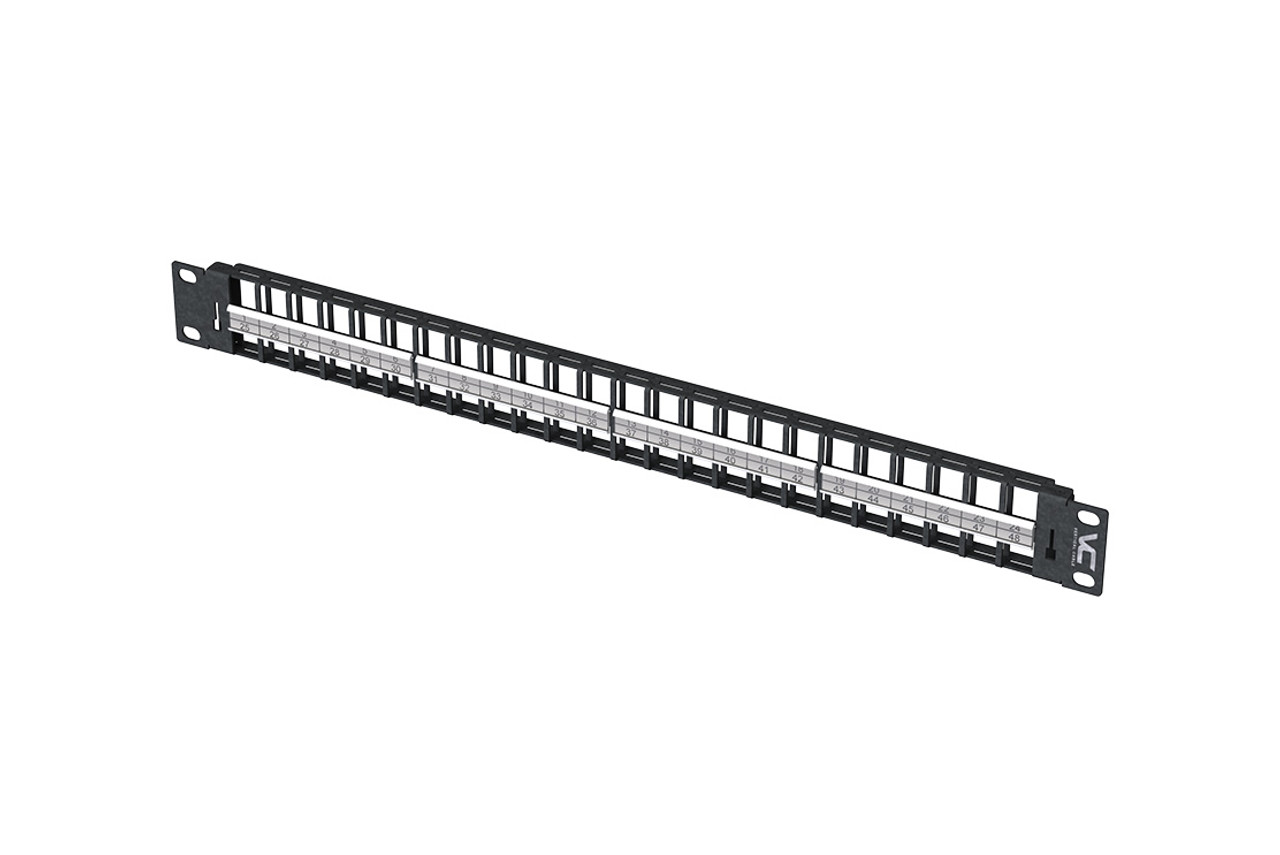 Optical Fiber Rack-Mount Panel, Keystone-Module, 1-RMU, 48-Position, Blank (With Label Holders).