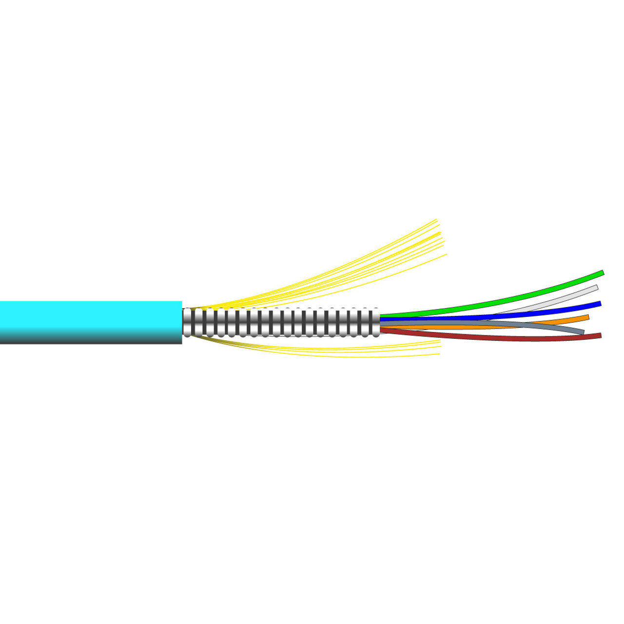 6 Strand micro armored Multimode 50 micron OM3 PVC