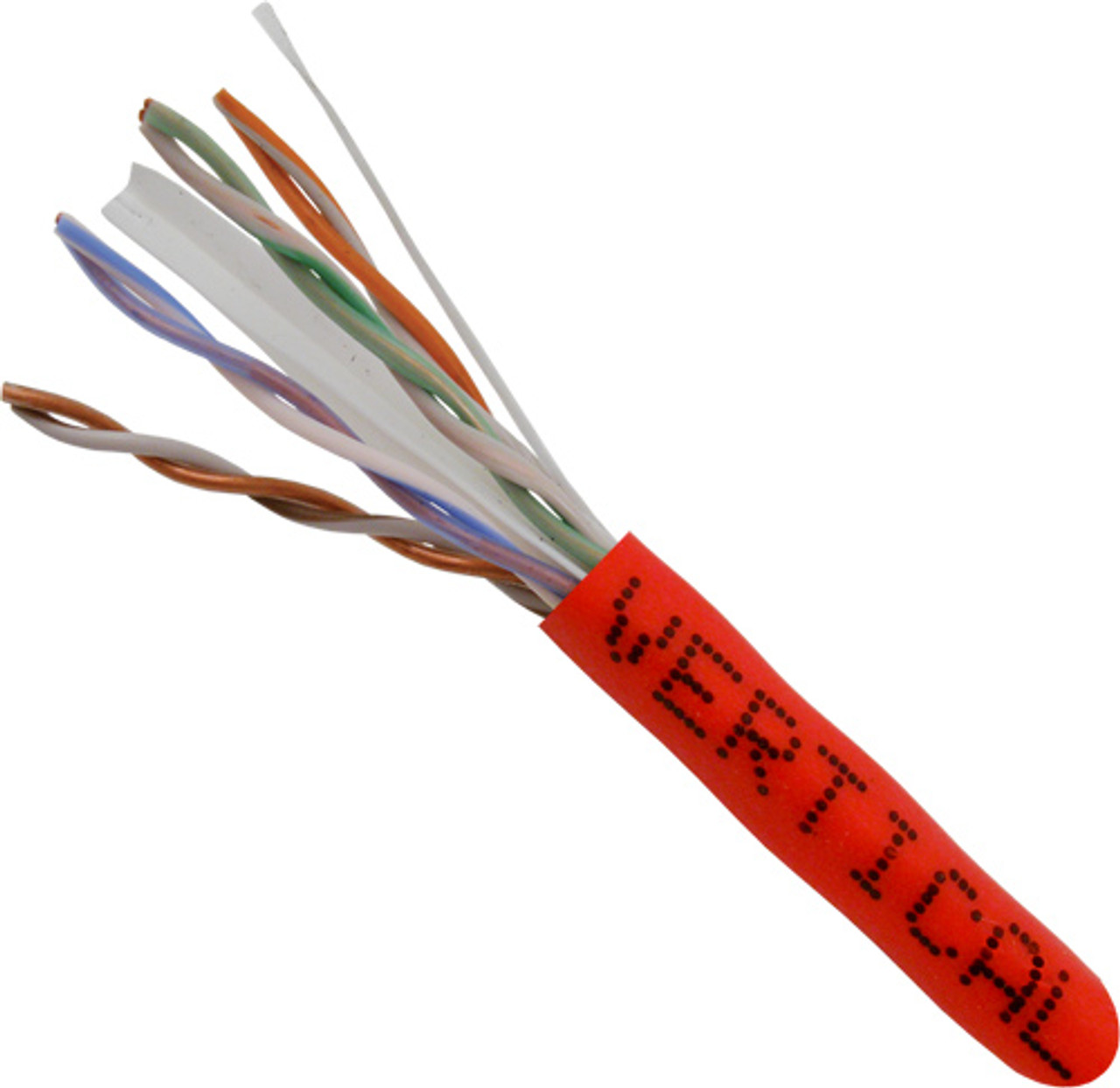 CAT6A (Augmented) 10Gb, UTP, 23AWG, Solid Bare Copper,  8-Conductor, PVC Jacket, Red, 1000ft Spool