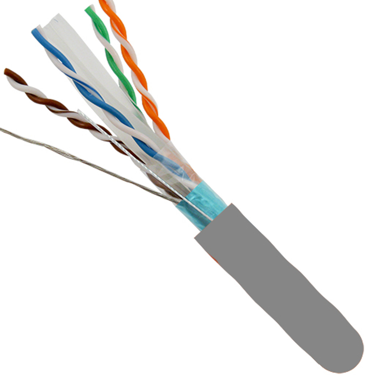 CAT6A (Augmented) 10Gb, Shielded F/UTP , 1000, 8-Conductor, PVC Jacket, AWG23 Solid-Bare Copper, 1000ft Wooden Spool, Gray