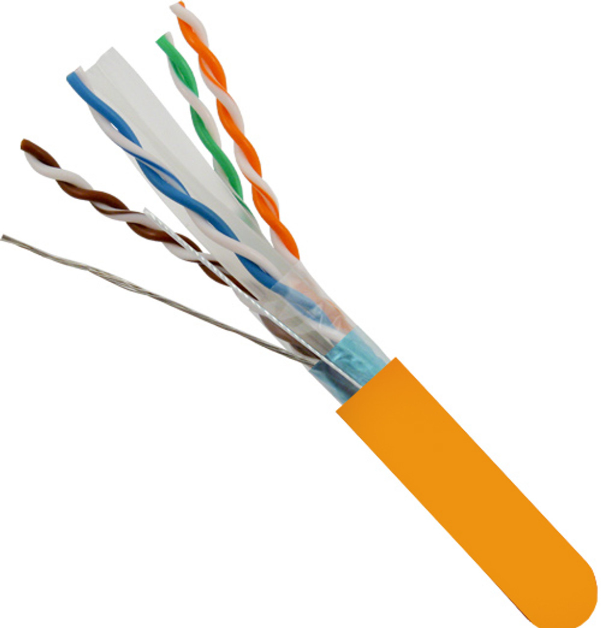 CAT6A (Augmented) 10Gb, Shielded F/UTP , 1000, 8-Conductor, PVC Jacket, AWG23 Solid-Bare Copper, 1000ft Wooden Spool, Orange