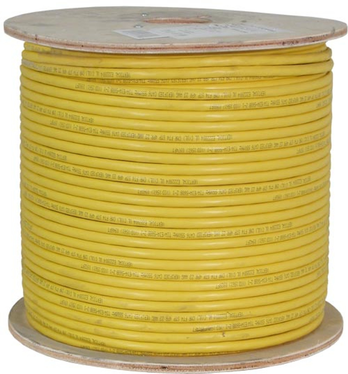 CAT6A (Augmented) 10Gb, Shielded F/UTP, 1000, 8-Conductor, PVC Jacket, AWG23 Solid-Bare Copper, 1000ft Wooden Spool, Yellow