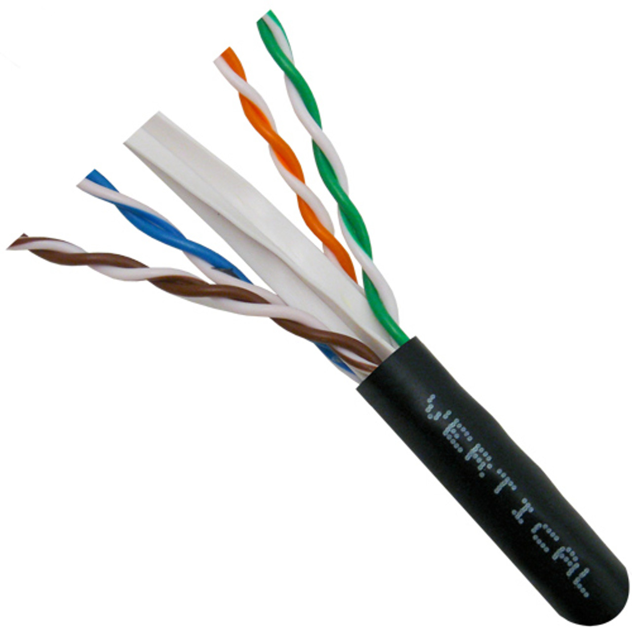 CAT6 CMX, Outdoor Rated Cable, UV Rated, 23AWG, Solid-Bare-Copper, Black, 1000ft Wooden Spool