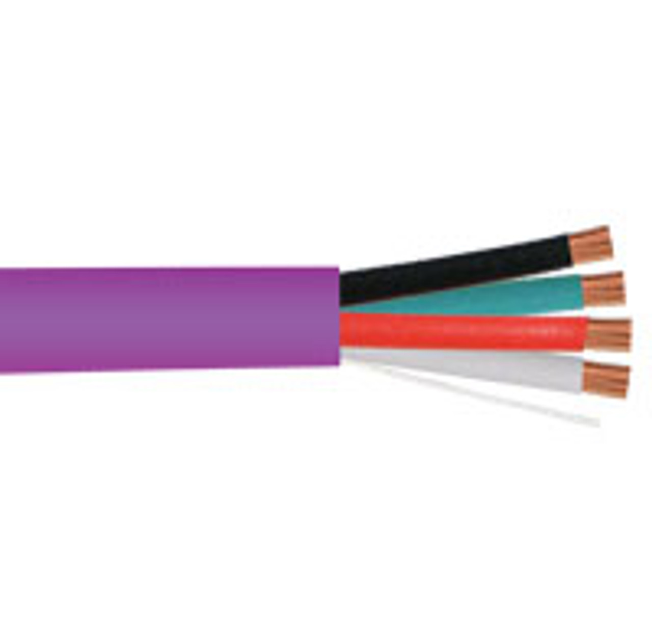 Audio Cable, 16AWG, 4 Conductor, Stranded (65 Strand), 500', PVC Jacket, Pull Box, Purple