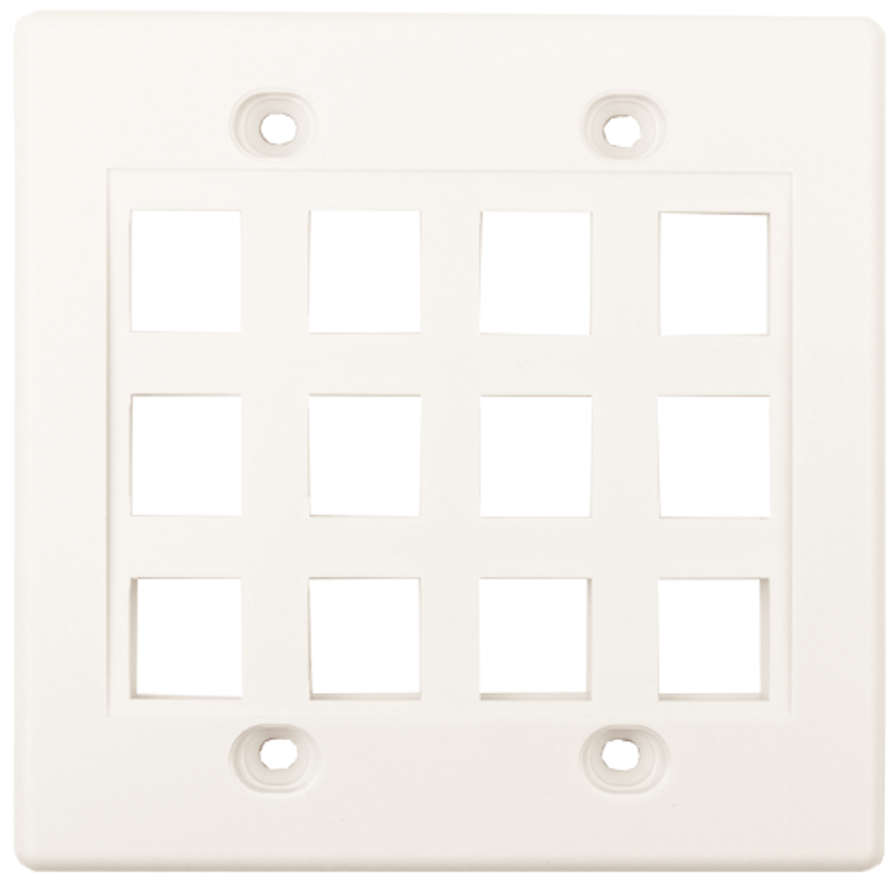 Keystone Wall Plate, 12-Port, White