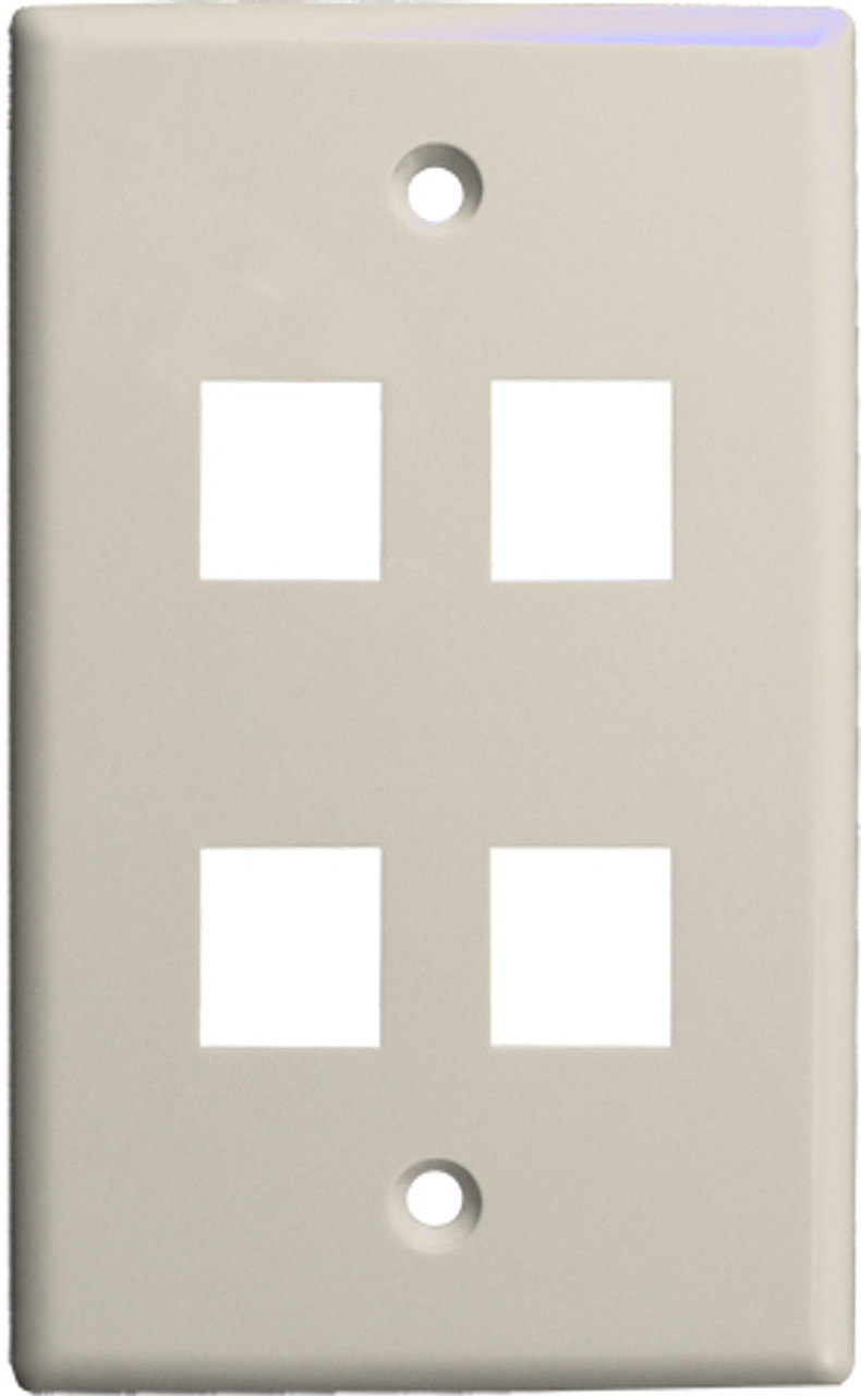 Keystone Wall Plate, 4-Port, Almond