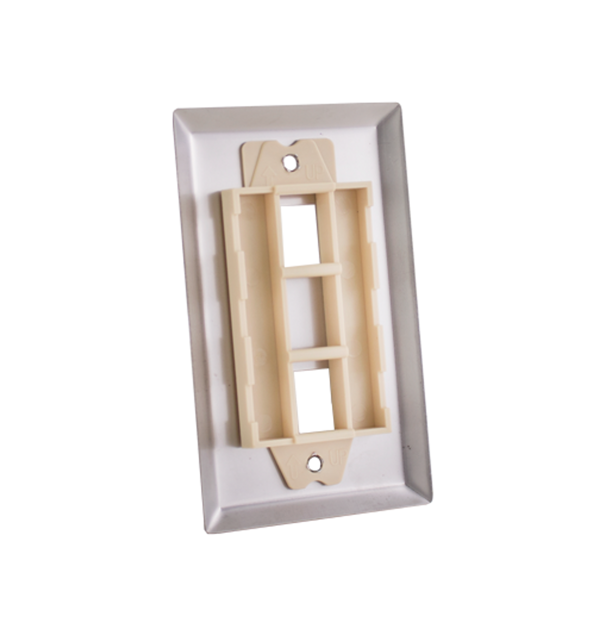 Wall Plate, 2-Port, Stainless Steel