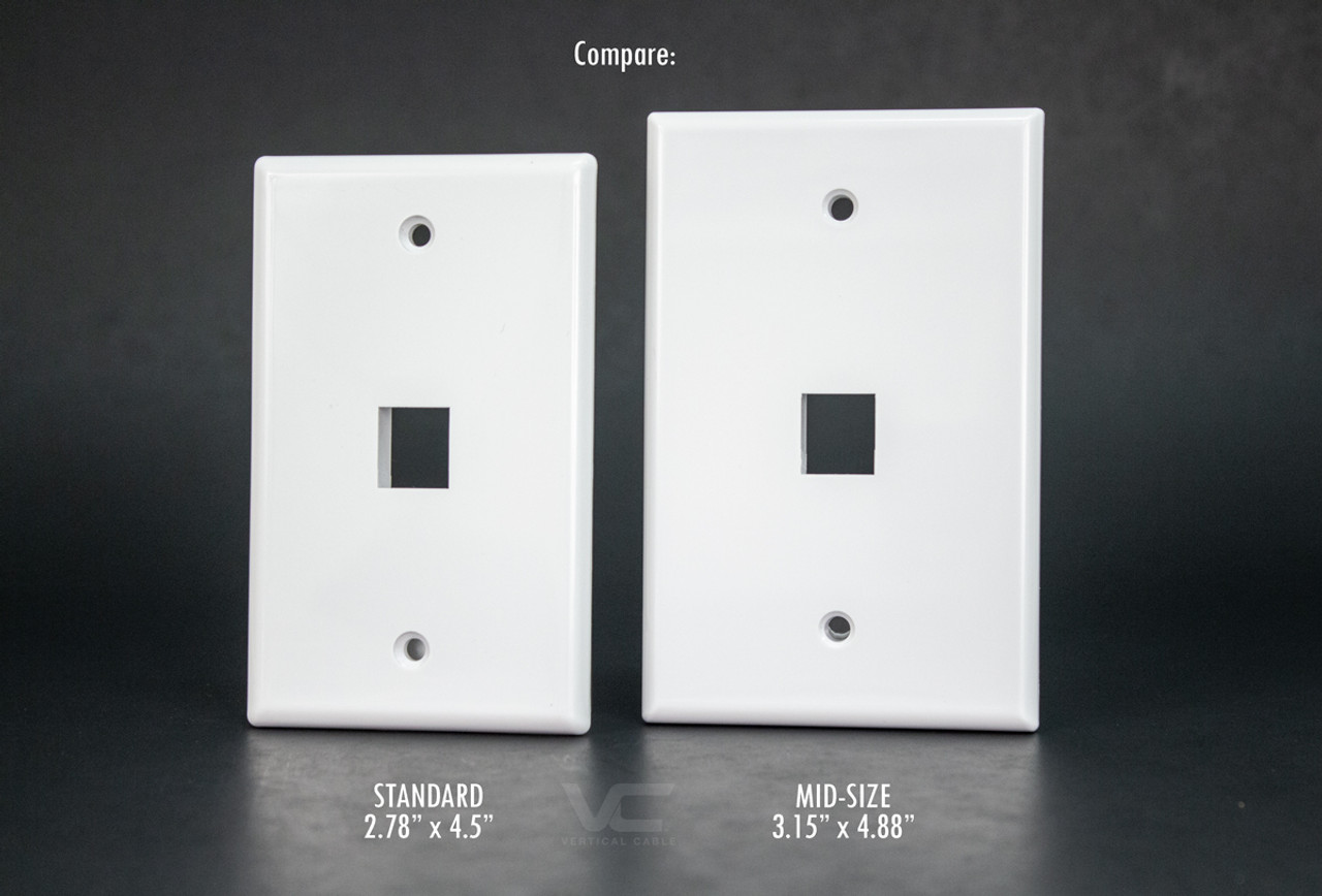 4-Port MID SIZE Keystone Wall Plate, White