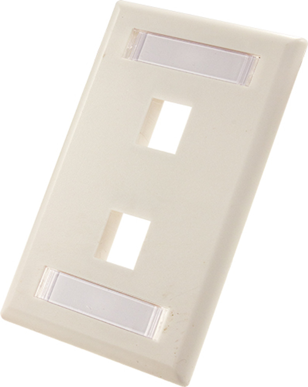 Wall Plate With ID Window, 2-Port, White