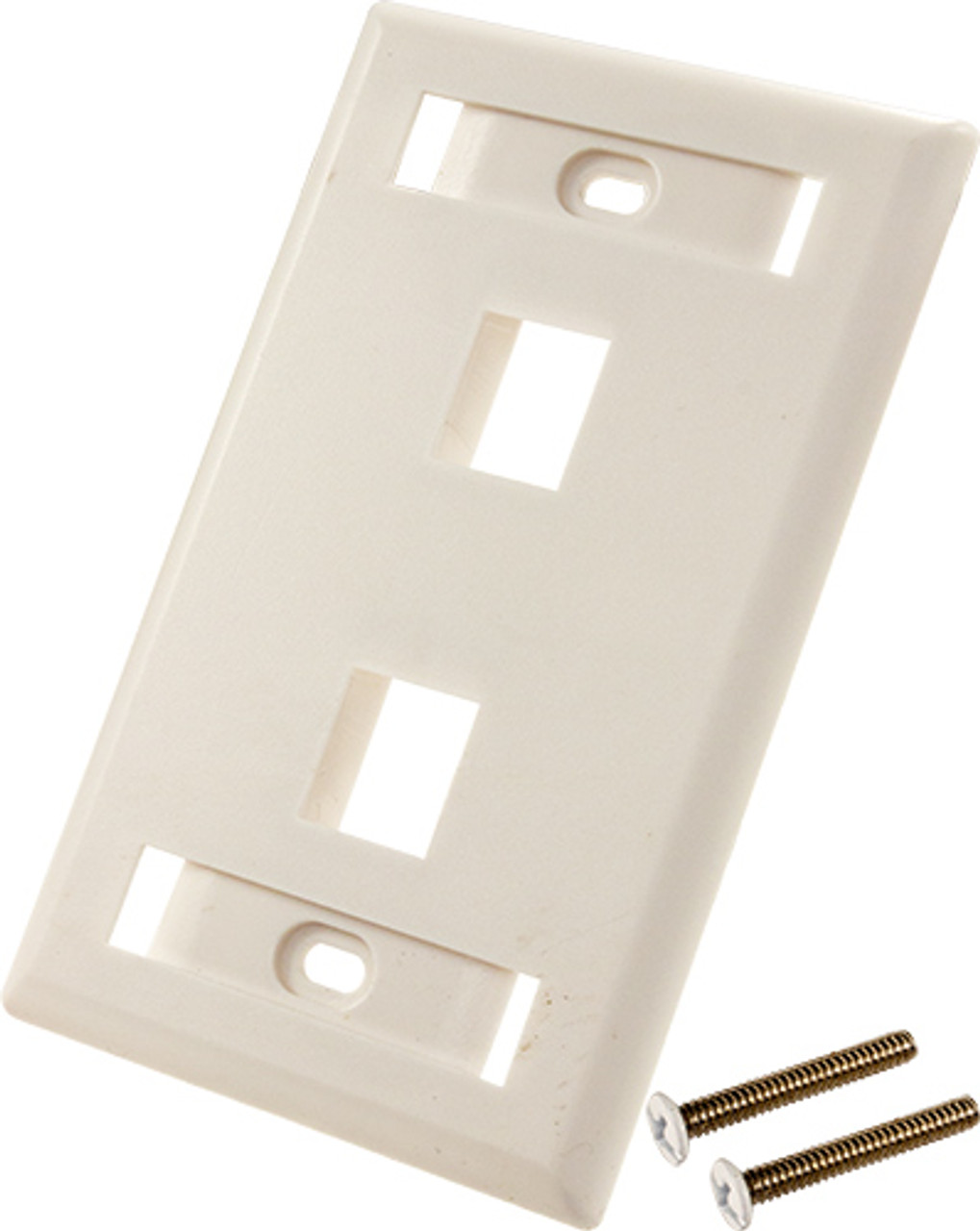 Wall Plate With ID Window, 2-Port, White