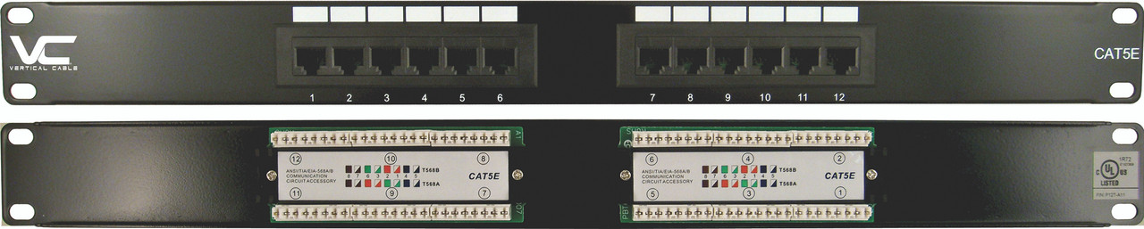 CAT5E 12 Port, 110 IDC Patch Panel | 1U