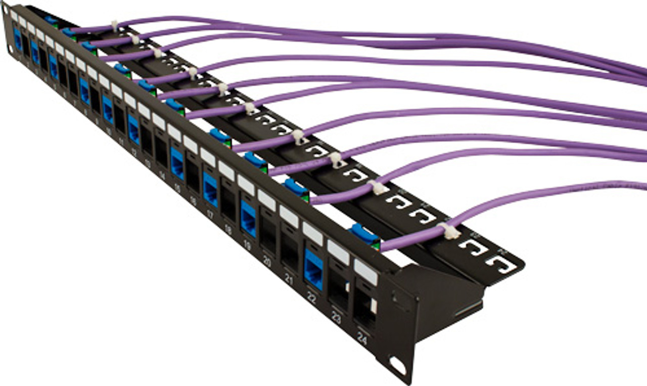 Blank Patch Panel, with Cable Manager, 24 Port, Black