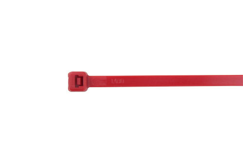 8" Cable Ties, Plenum, 50lb Tensile, Red, c(UL) Listed, 100 Pack