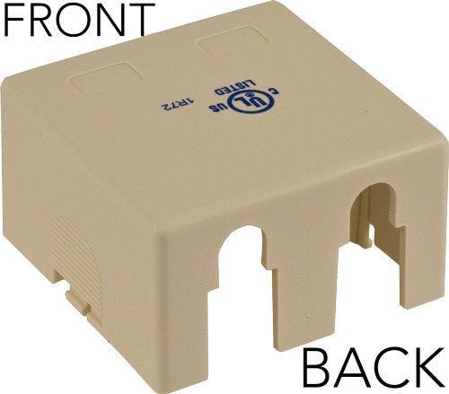 Surface Mount, 2-Port, No Jack, Almond, "Biscuit"