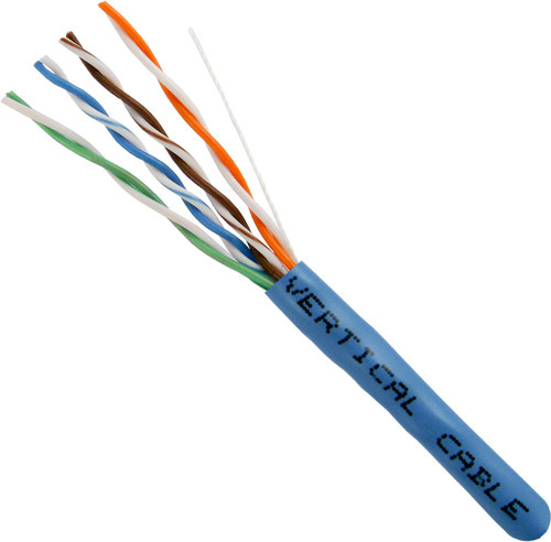 Category-5E, 24AWG, UTP, 8C Solid Bare Copper, 350MHz, Riser Rated, PVC Jacket, Blue, 1000ft. Pull Box