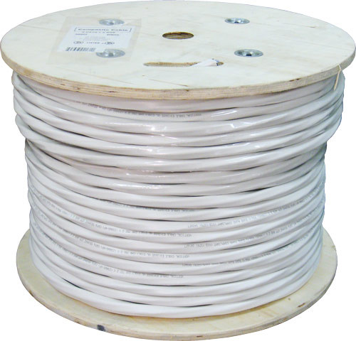 CAT6A (Augmented) 10Gb, UTP, 23AWG, Solid Bare Copper, 8-Conductor, PVC Jacket, White, 1000ft Spool