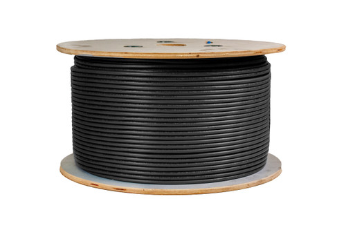 CAT6A Unshielded Twisted Pair (UTP), CMP (Plenum-Rated), 4 Pair 23 AWG Solid Bare Copper, 1000 ft. Spool, Black