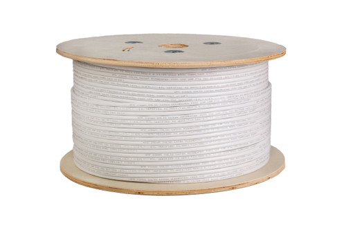 CAT6A Unshielded Twisted Pair (UTP), CMP (Plenum-Rated), 4 Pair 23 AWG Solid Bare Copper, 1000 ft. Spool, White