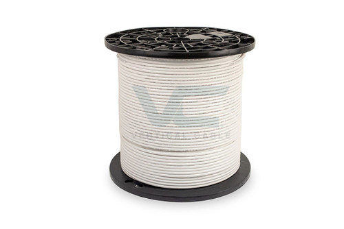 CAT6A, Unshielded with an overall Plenum jacket, 23 AWG/4 PAIR Solid bare copper conductors, 550 MHz, 1000 FT Spool, White - Made in the USA