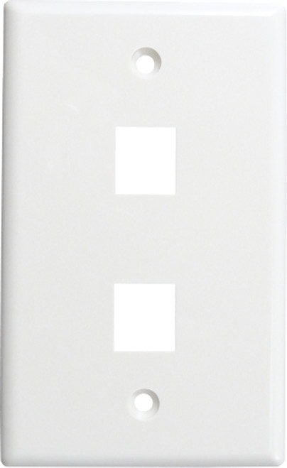 Keystone Wall Plate, 2-Port, White