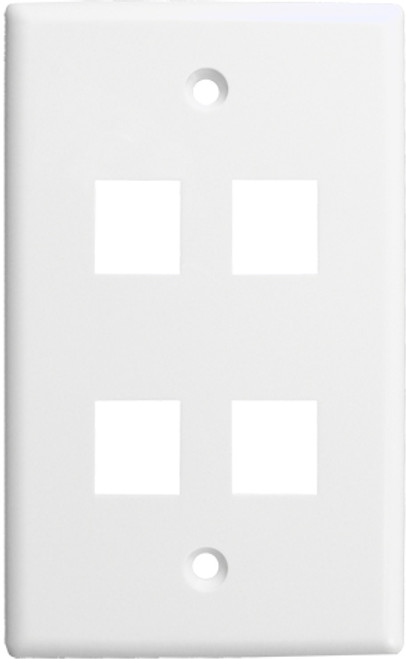 Keystone Wall Plate, 4-Port, White